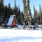 Snowmobile Tour in Golden BC: Lunch spot stop at the cabin