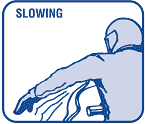 snowmobiling slowing hand signal