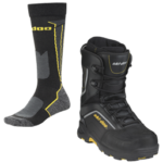 ski-doo socks and boots for golden snowmobile tours