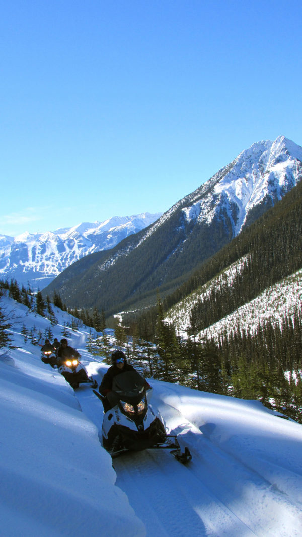snowmobile tour in golden british columbia canada